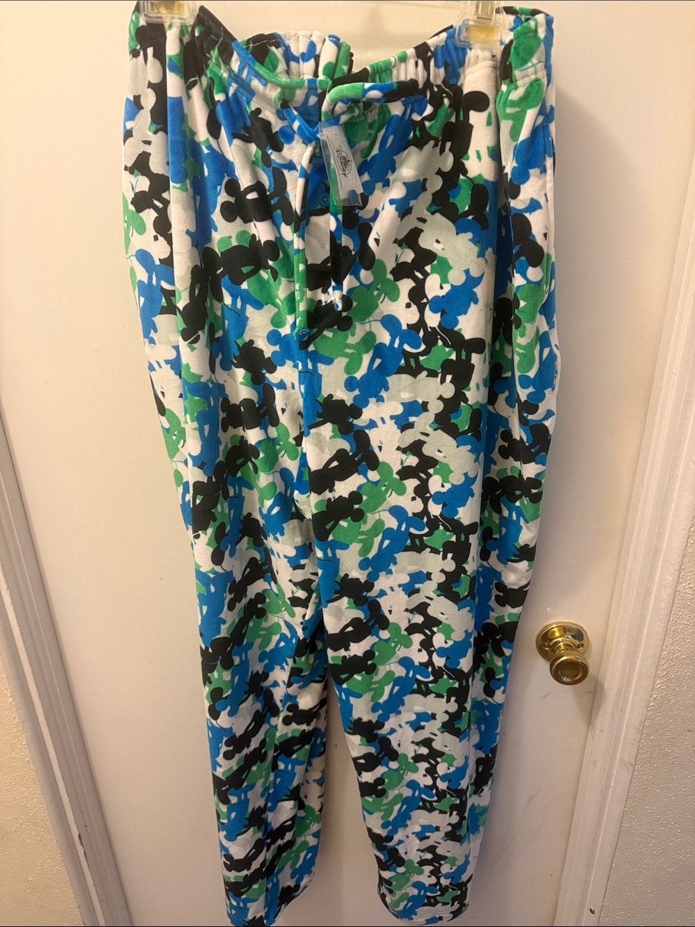NWT Authentic Disney Parks Blue, Green & Black Mickey Camo Fleece Lounge Pants